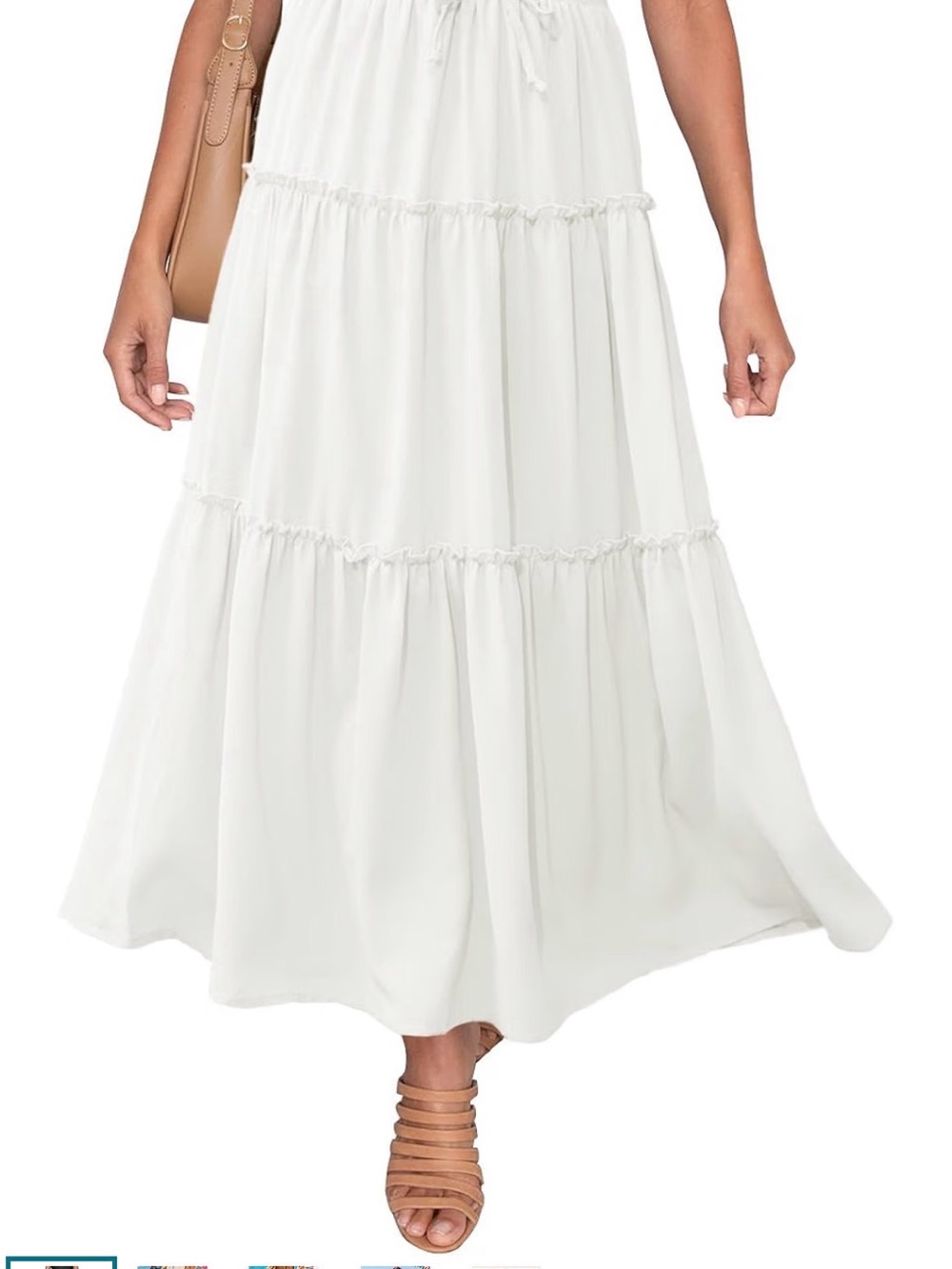 Women's White Tiered Maxi Skirt - Classic Summer Style